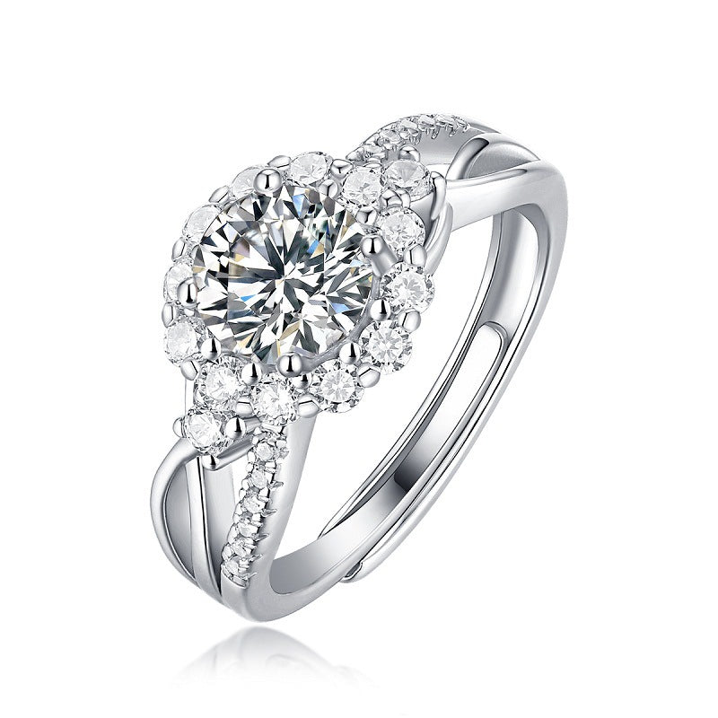 1 Carat Moissanite Halo Ring, picture 3 of 4