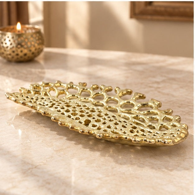 Fossil Lattice Decorative Metal Tray