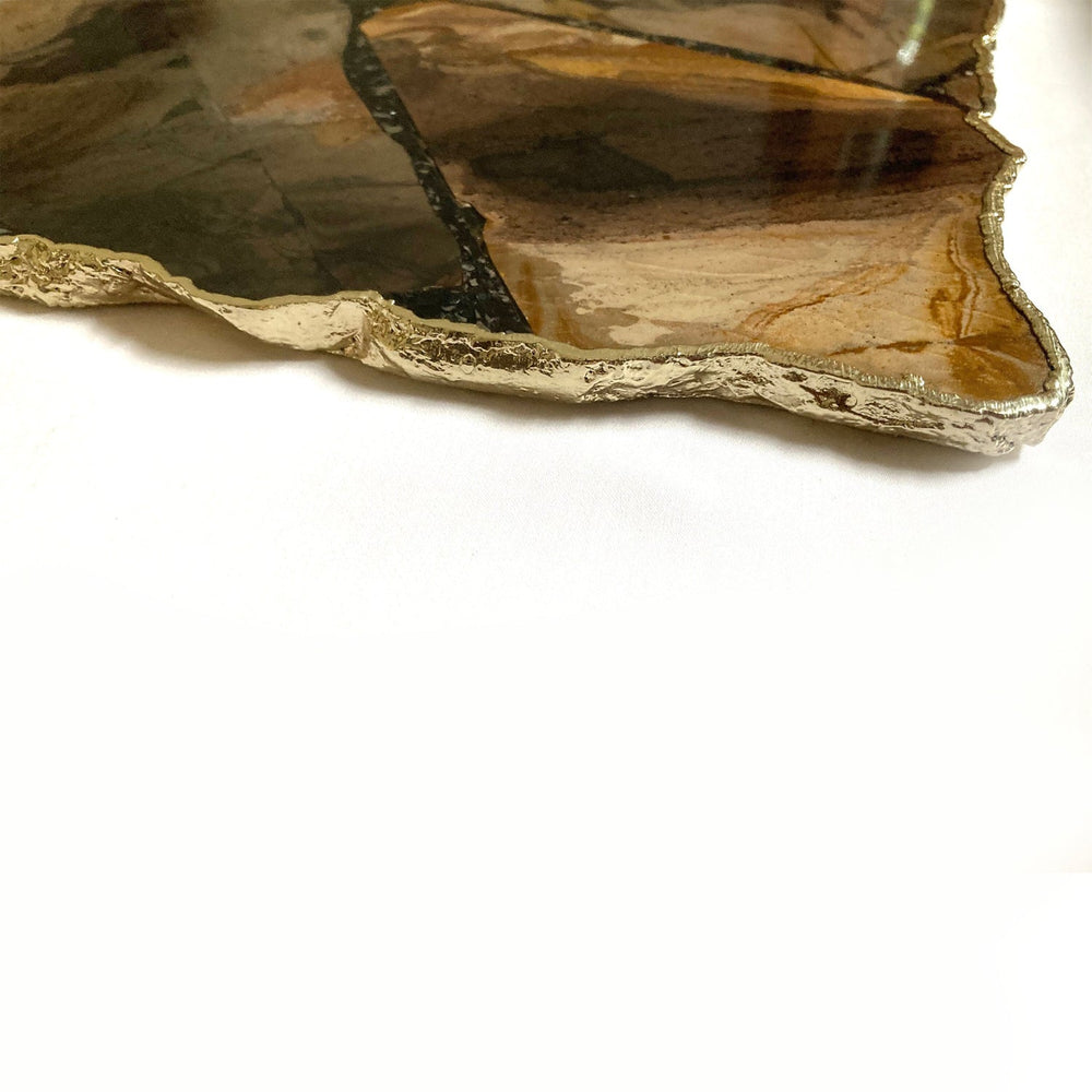 Brown Agate Serving Tray with Bar Handles, 10 x 15 Inch-4