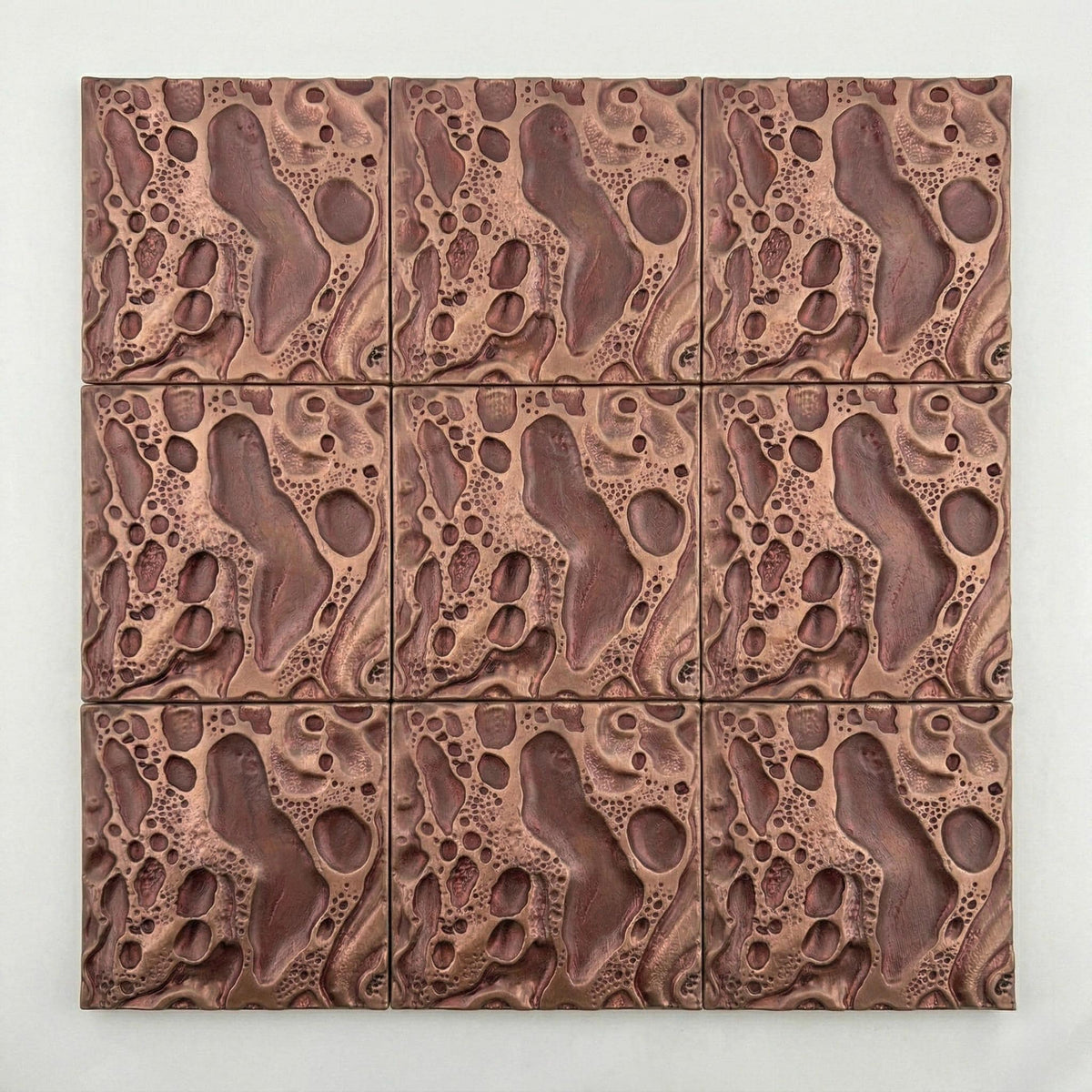 Blush Pink Cosmic Crater Metal Wall Tiles, 6 x 6 Inch, picture 6 of 6