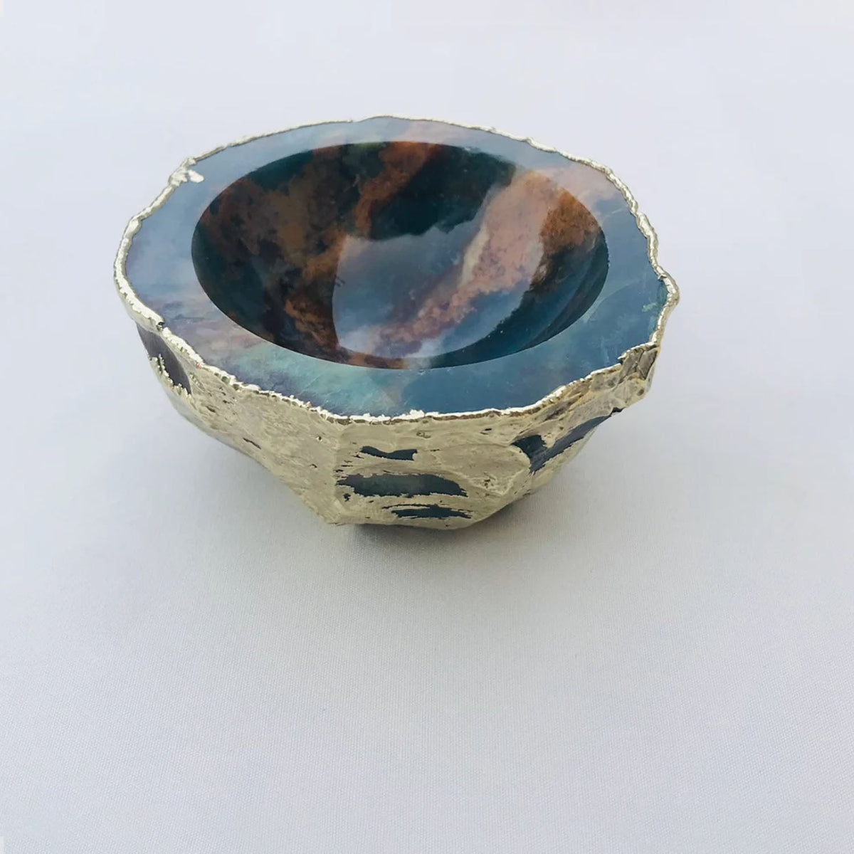 Earth Blue Agate Geode Trinket Bowl, picture 2 of 6