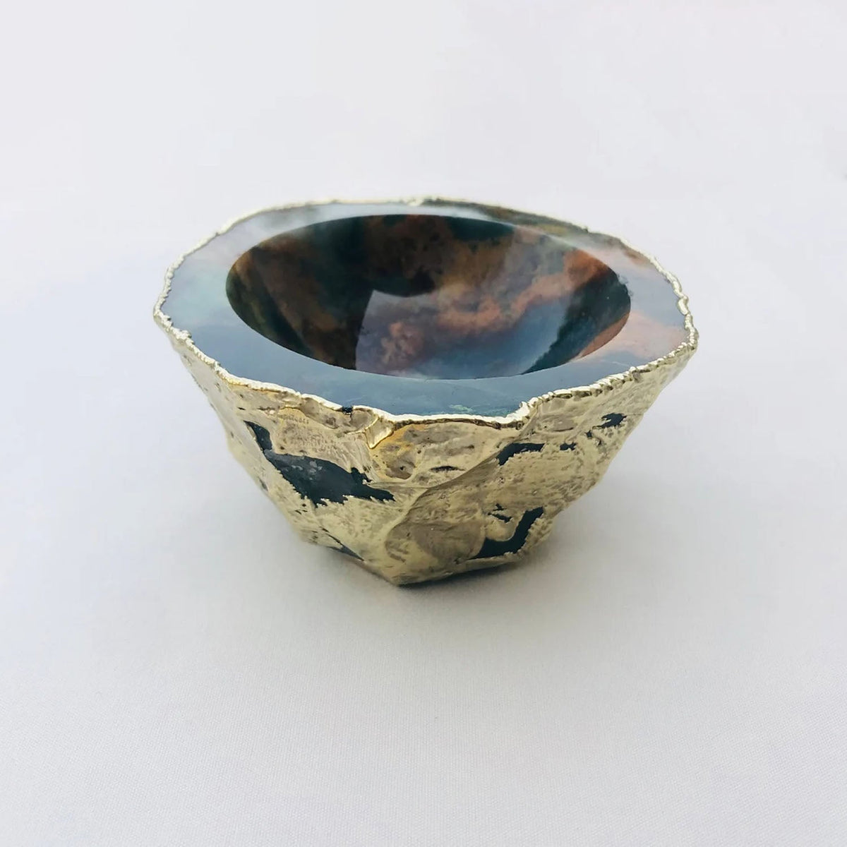 Earth Blue Agate Geode Trinket Bowl, picture 4 of 6