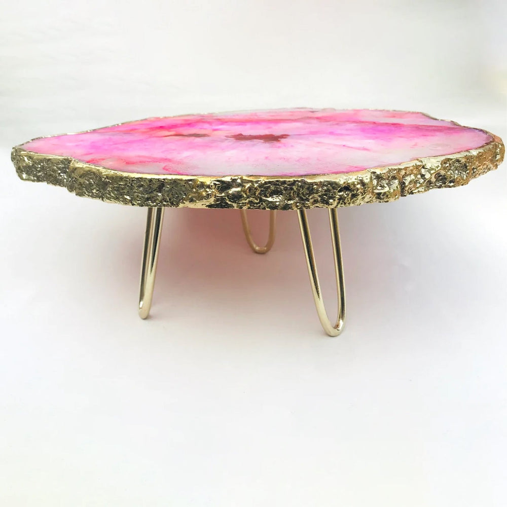 Pink Agate Cake Stand-2