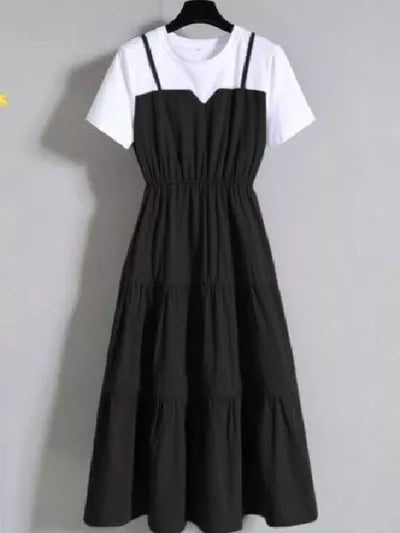 فستان ميدي بطبقات متدرجة بأكمام قصيرة | Tiered Short-Sleeve Midi Dress، الصورة 7 من 7