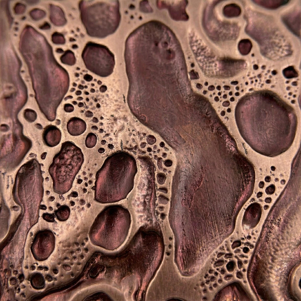 Blush Pink Cosmic Crater Metal Wall Tiles, 6 x 6 Inch