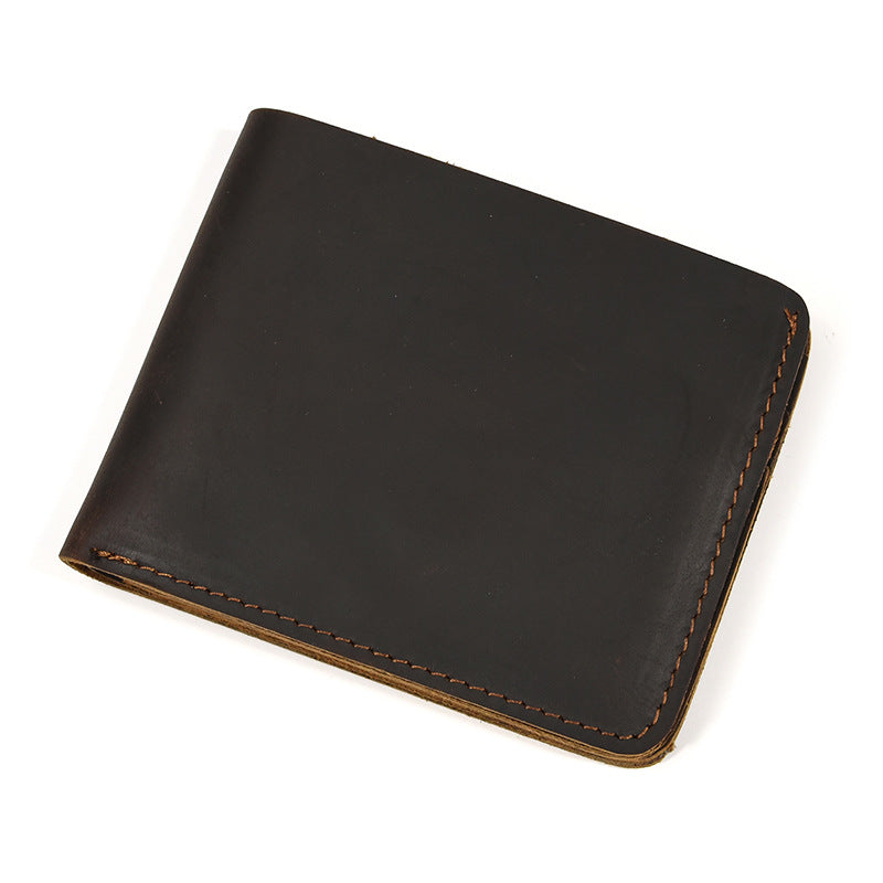 محفظة رجالية قصيرة كريزي هورس بطراز ريترو | Men's Retro Crazy Horse Short Wallet