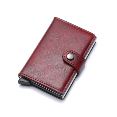 محفظة بطاقات رجالية بغطاء ألمنيوم وحماية RFID | Men's Aluminium-Cover RFID Card Wallet