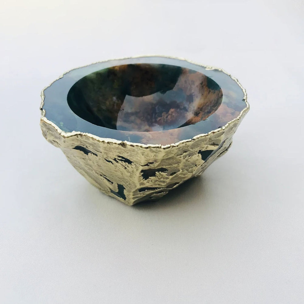 Earth Blue Agate Geode Trinket Bowl