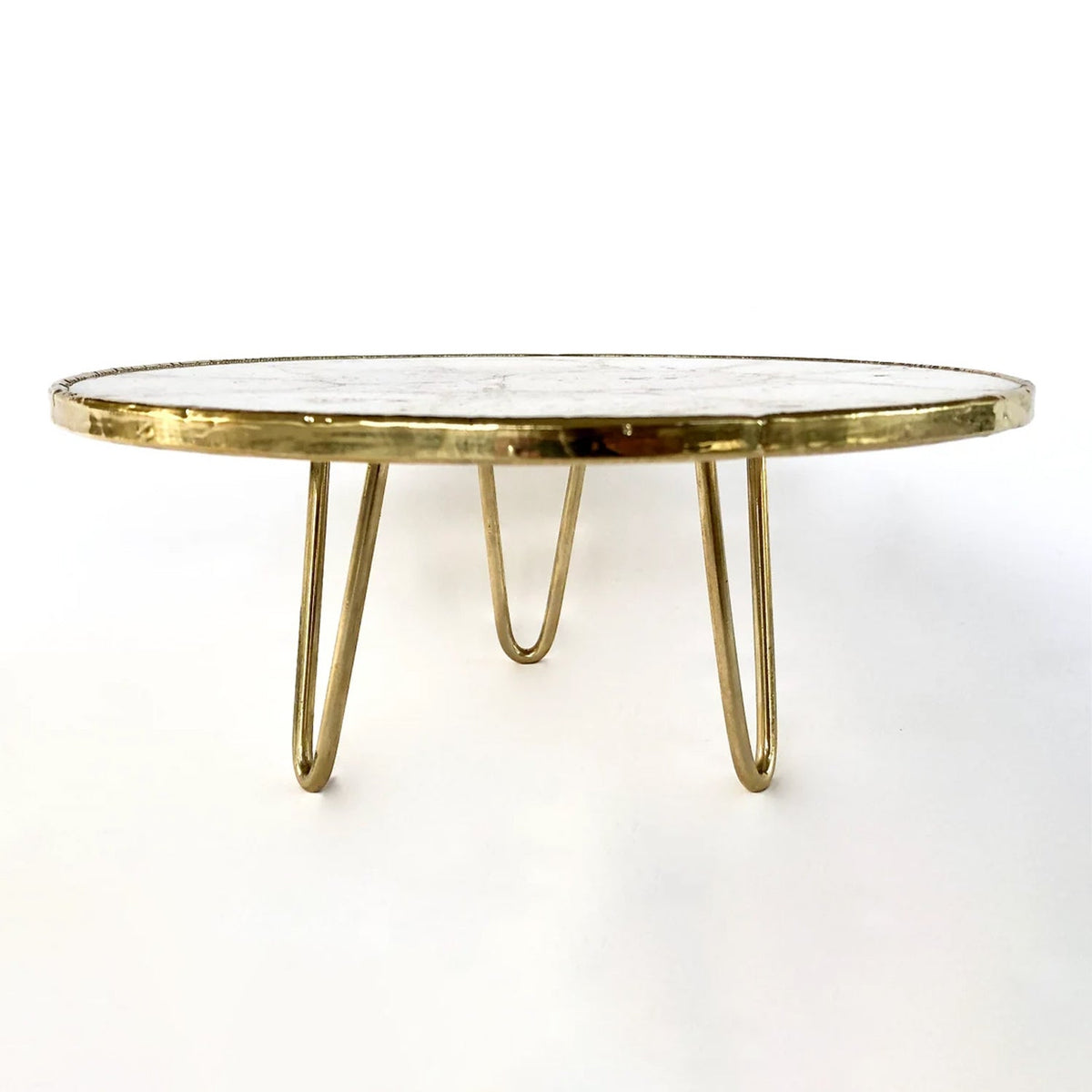 White Crystal Agate Round Cake Stand, 10 Inch, picture 6 of 6