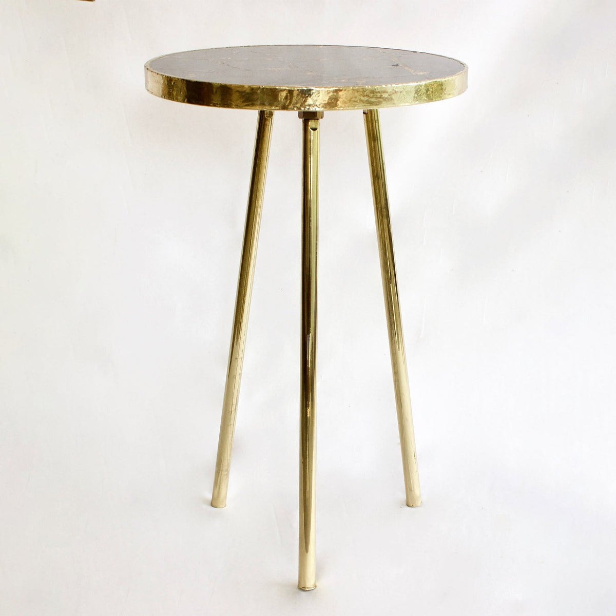 Gold Sparkle Black Agate Side Table, Round Top, picture 6 of 6