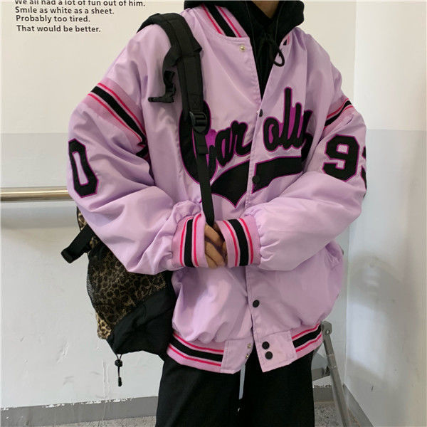 Loose Harajuku Letter-Print Jacket