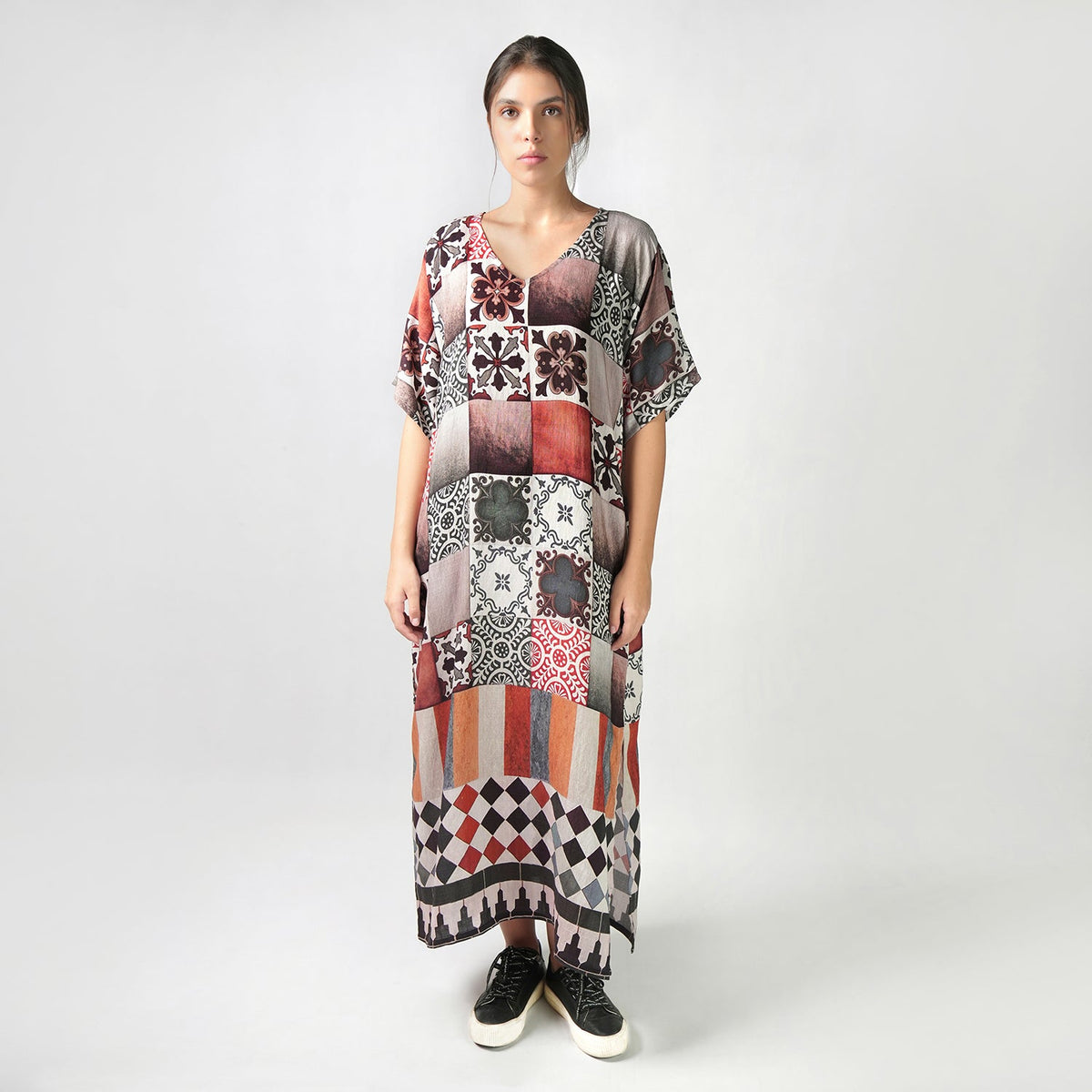 Celestial Tesserae Mosaic Print Long Dress, picture 2 of 6
