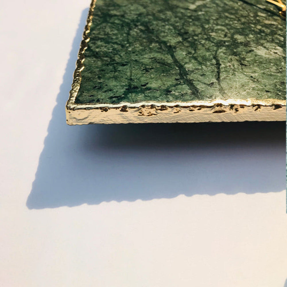Green Marble Rectangular Wall Clock