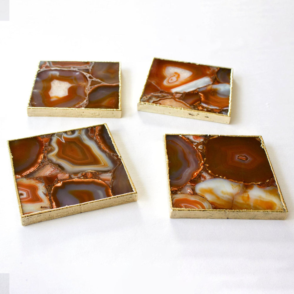 Red Agate Square Coasters-2