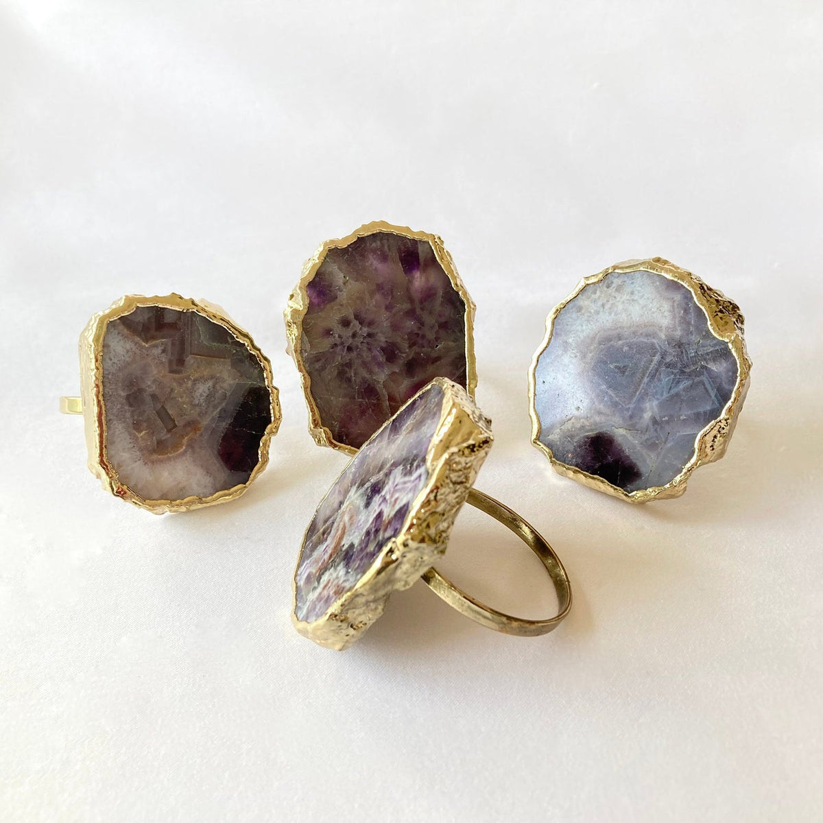 Amethyst Agate Slice Napkin Rings, picture 5 of 6