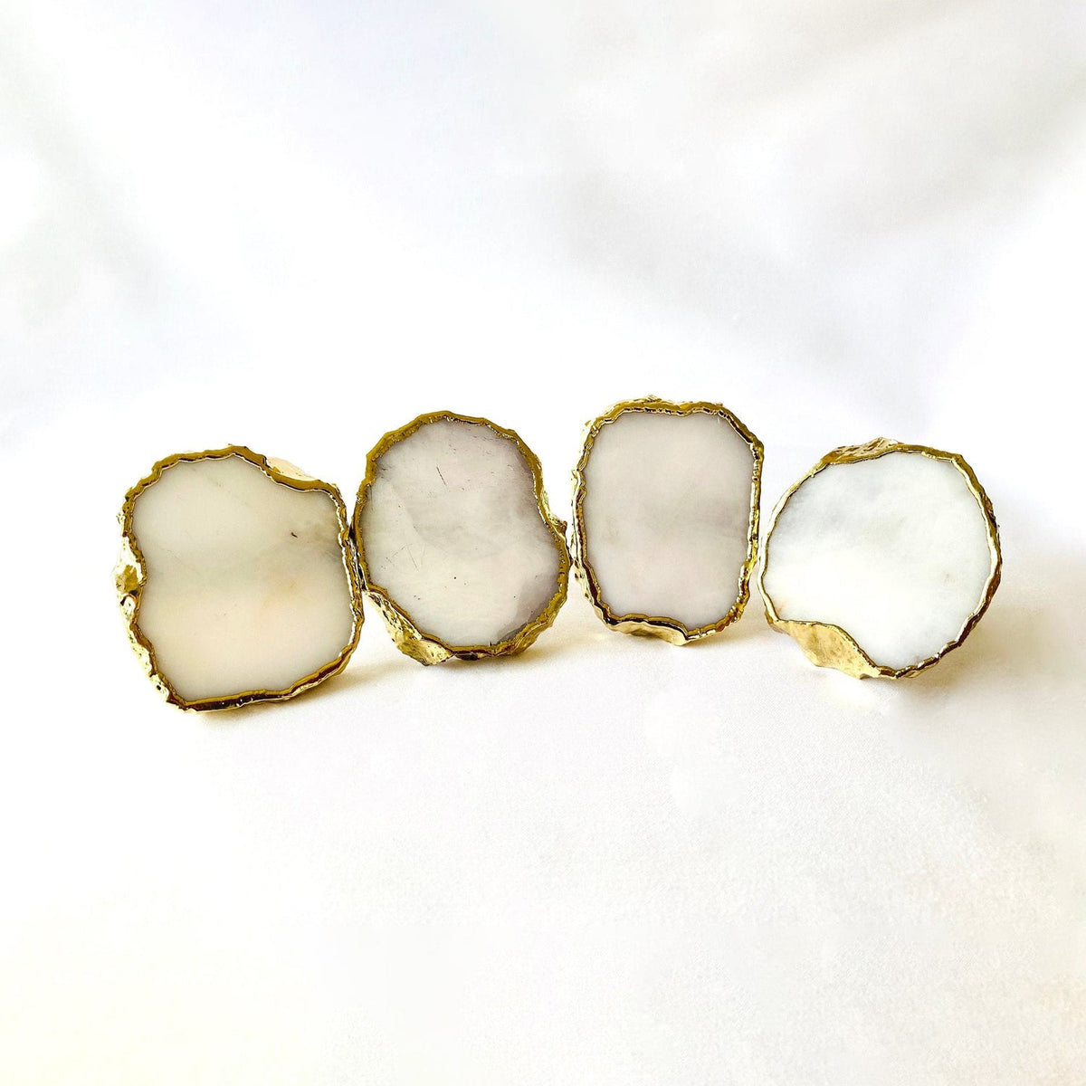 White Agate Slice Napkin Rings, picture 3 of 6