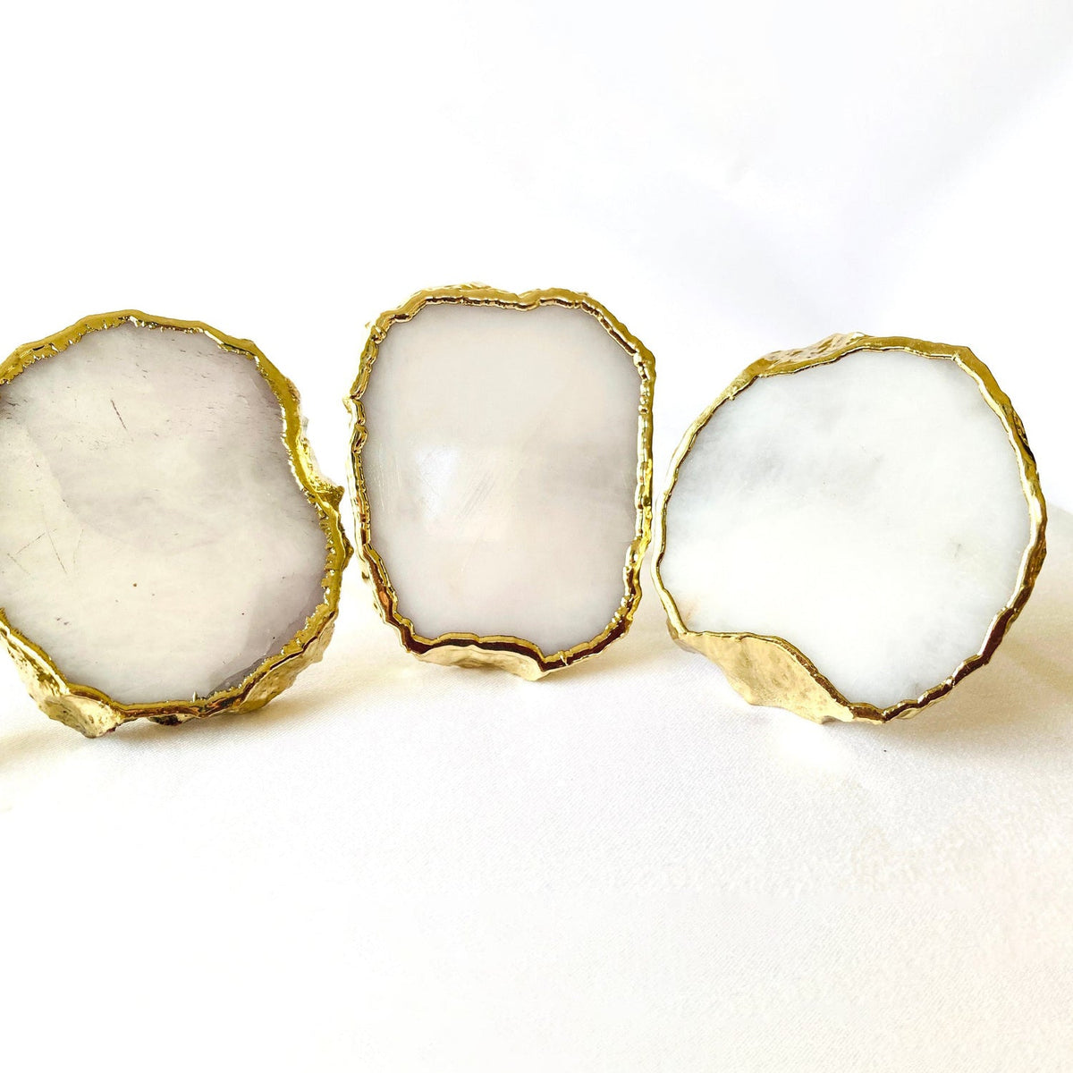White Agate Slice Napkin Rings, picture 5 of 6