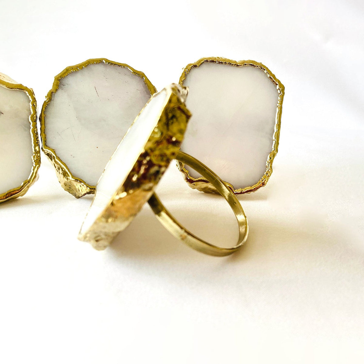 White Agate Slice Napkin Rings, picture 6 of 6