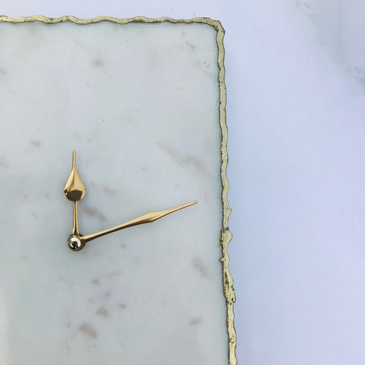 White Marble Rectangular Wall Clock, picture 2 of 4
