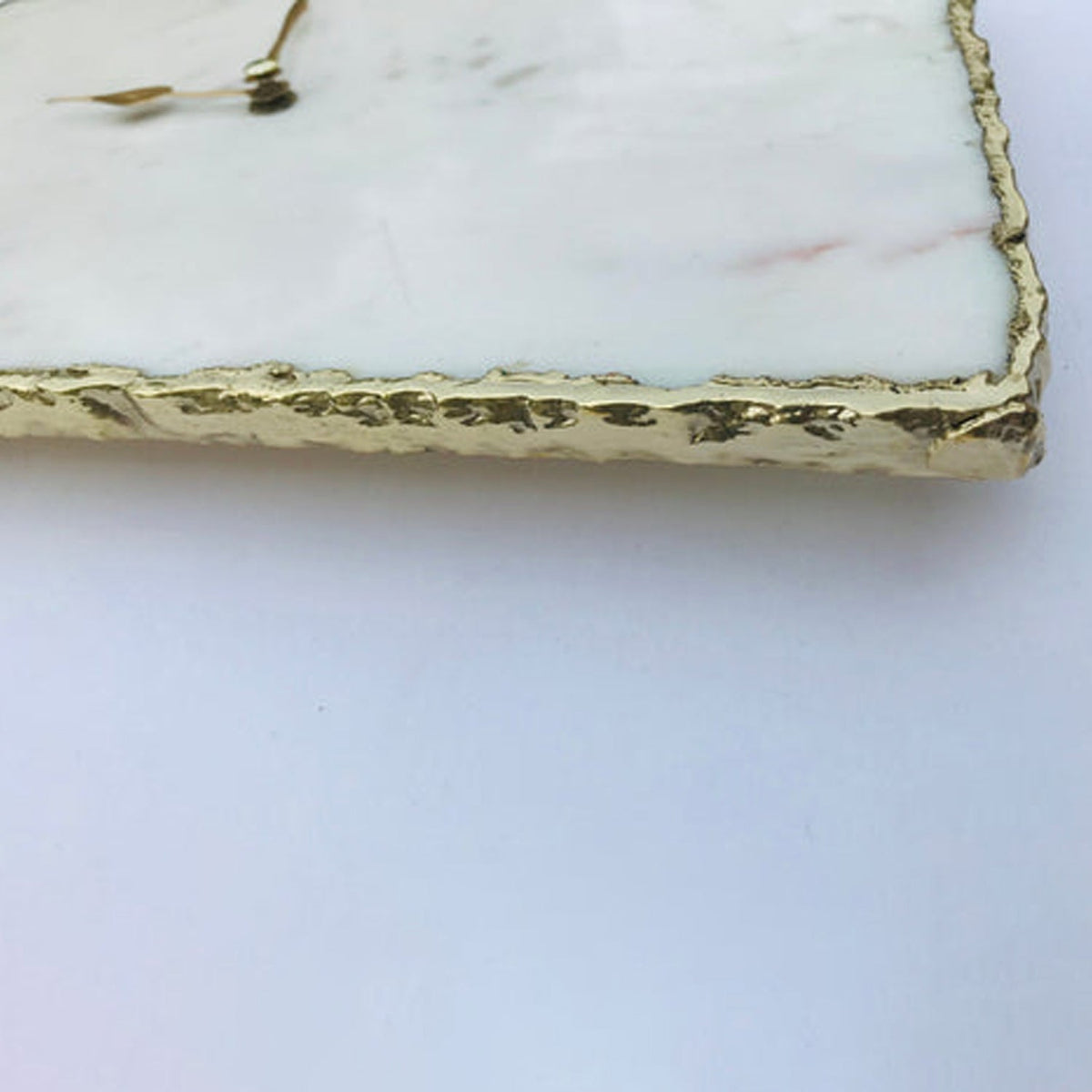 White Marble Rectangular Wall Clock, picture 3 of 4