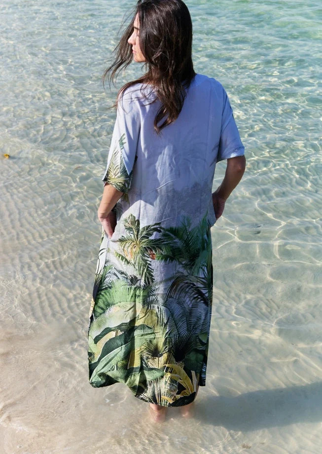 Wild Wings Bird in the Jungle Long Kaftan Dress, picture 2 of 6