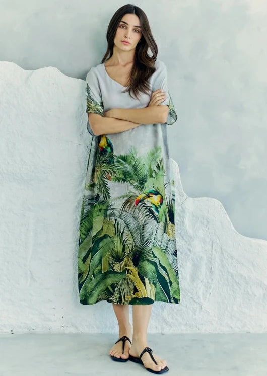 Wild Wings Bird in the Jungle Long Kaftan Dress, picture 5 of 6