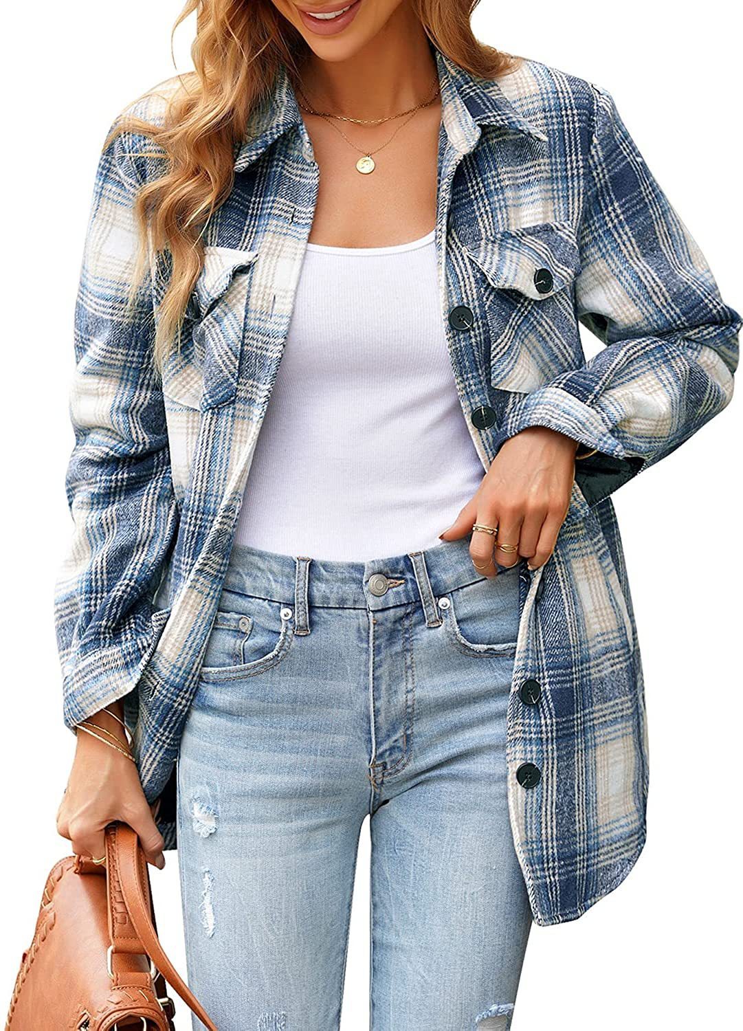 Women’s Oversized Check Shirt Jacket, picture 4 of 6