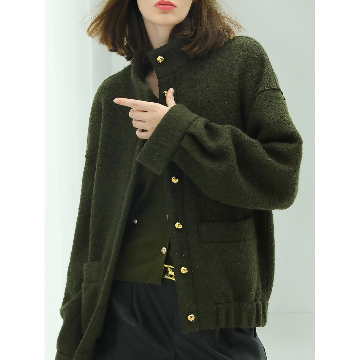 Classic Green Wool Coat, picture 4 of 5
