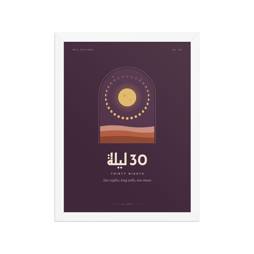 Thirty Nights Framed Poster, White frame, 30 × 41 cm