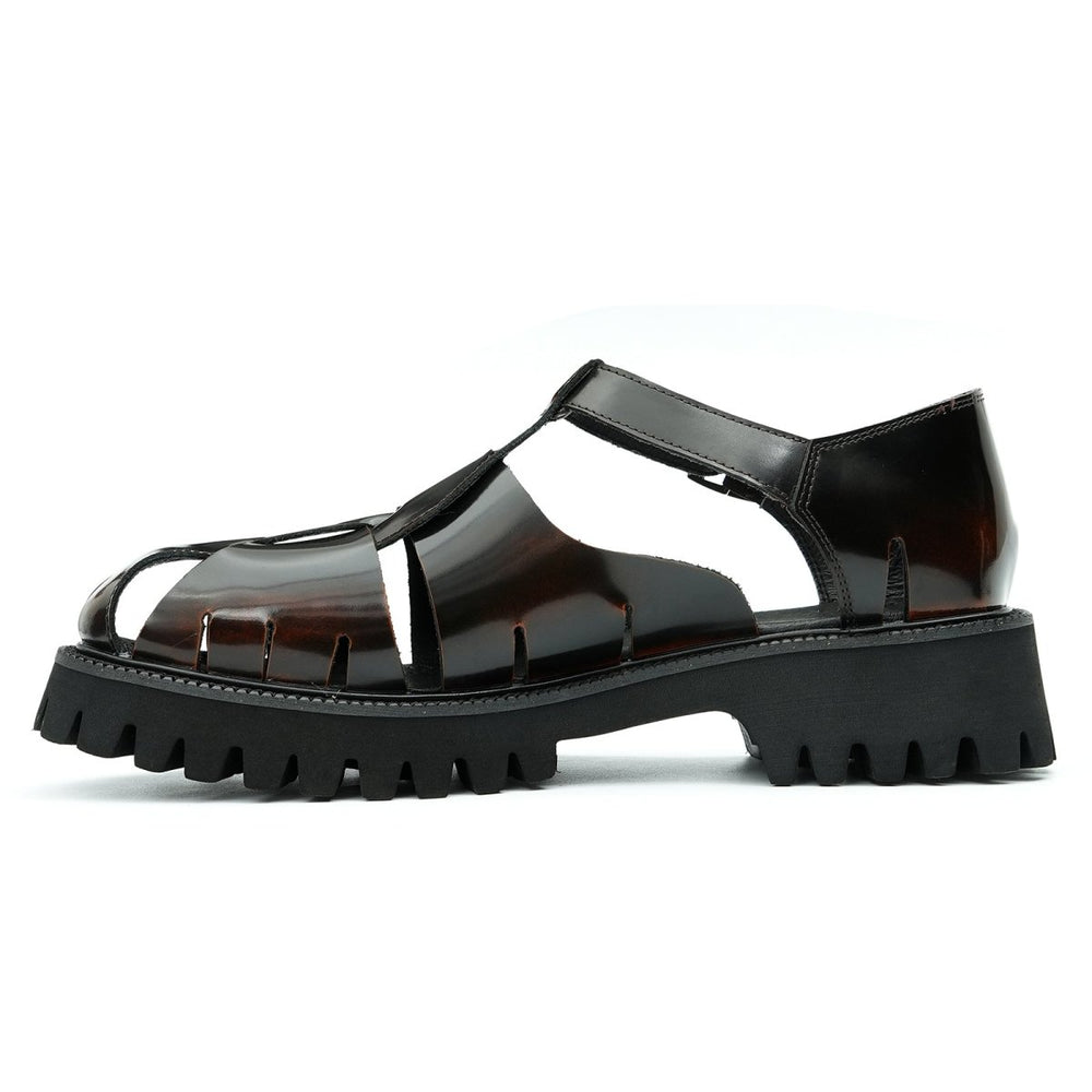 Men’s Glossy Calfskin Roman Sandals