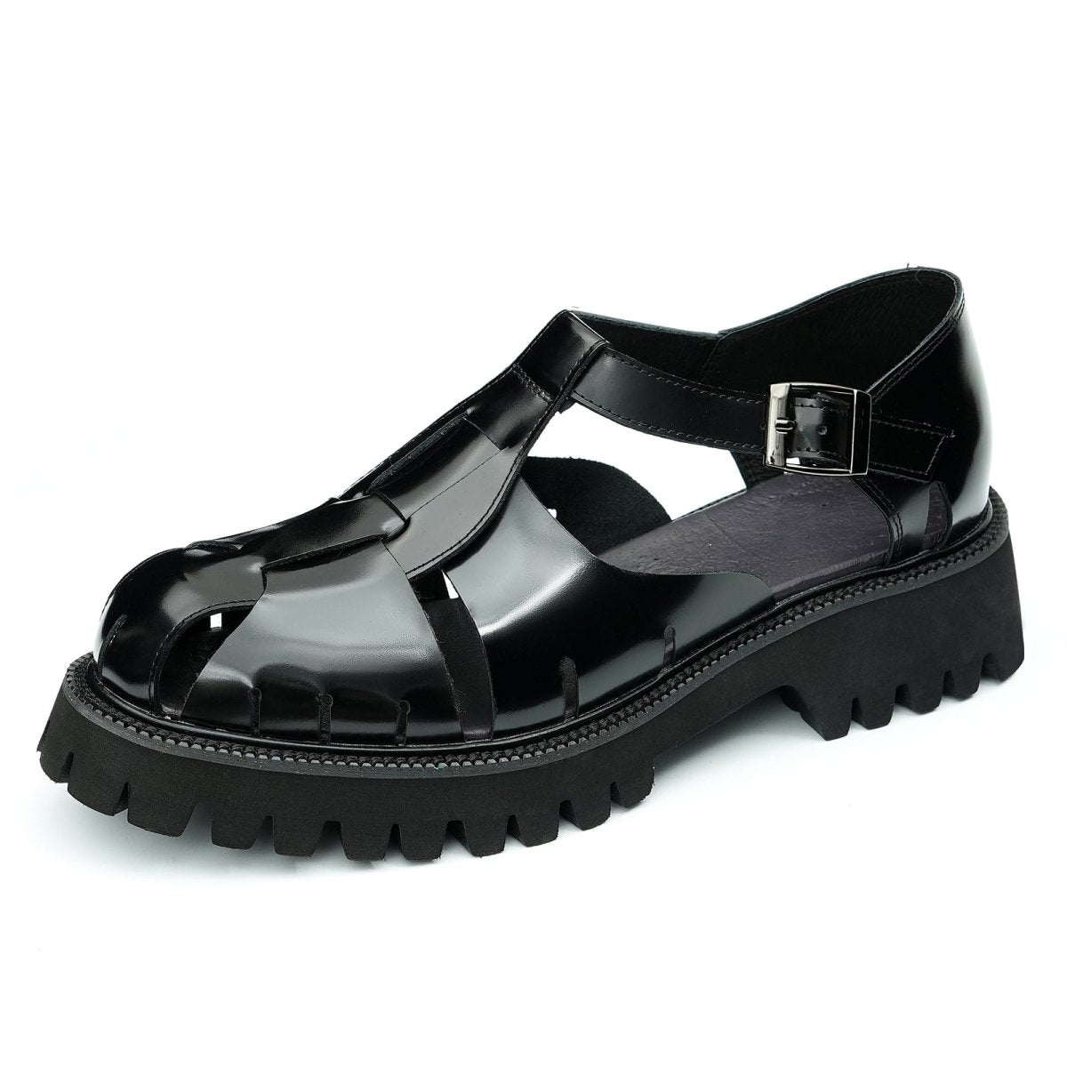 Men’s Glossy Calfskin Roman Sandals, picture 5 of 8