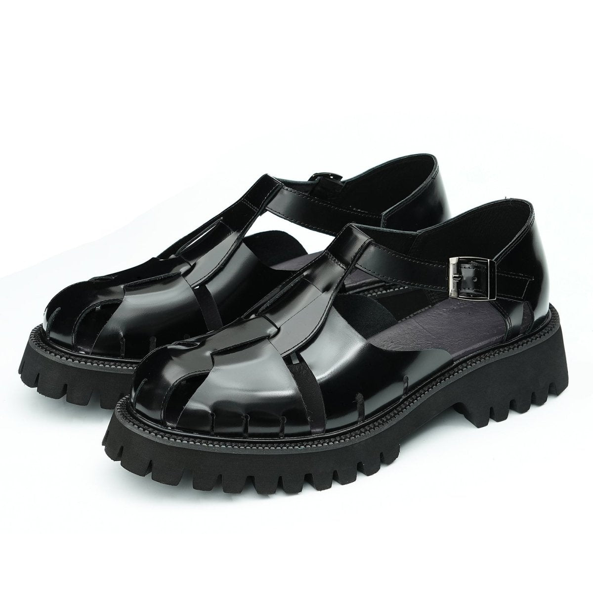 Men’s Glossy Calfskin Roman Sandals, picture 6 of 8