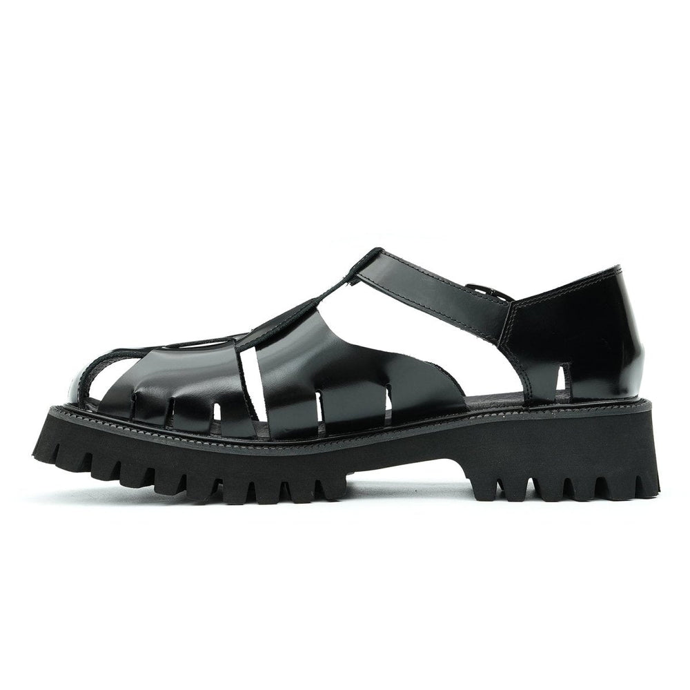Men’s Glossy Calfskin Roman Sandals