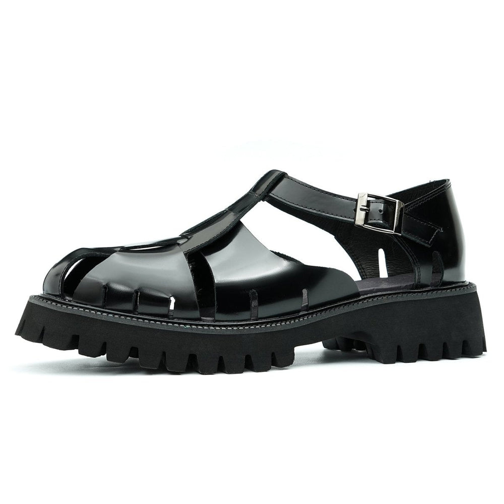 Men’s Glossy Calfskin Roman Sandals