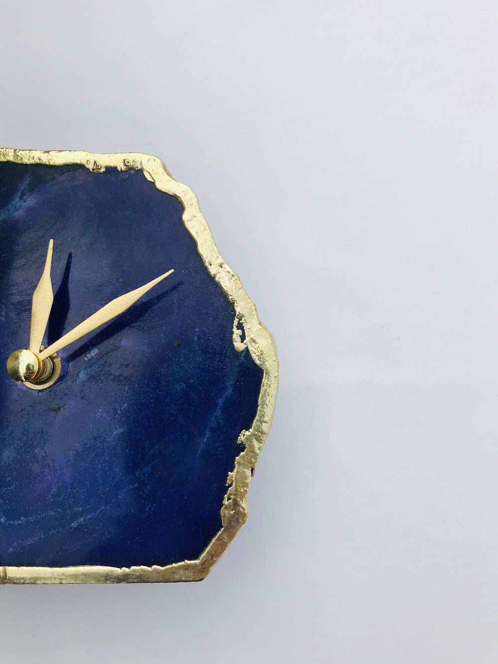 Indigo Blue Agate Natural Edge Desk Clock, 4 Inch-3
