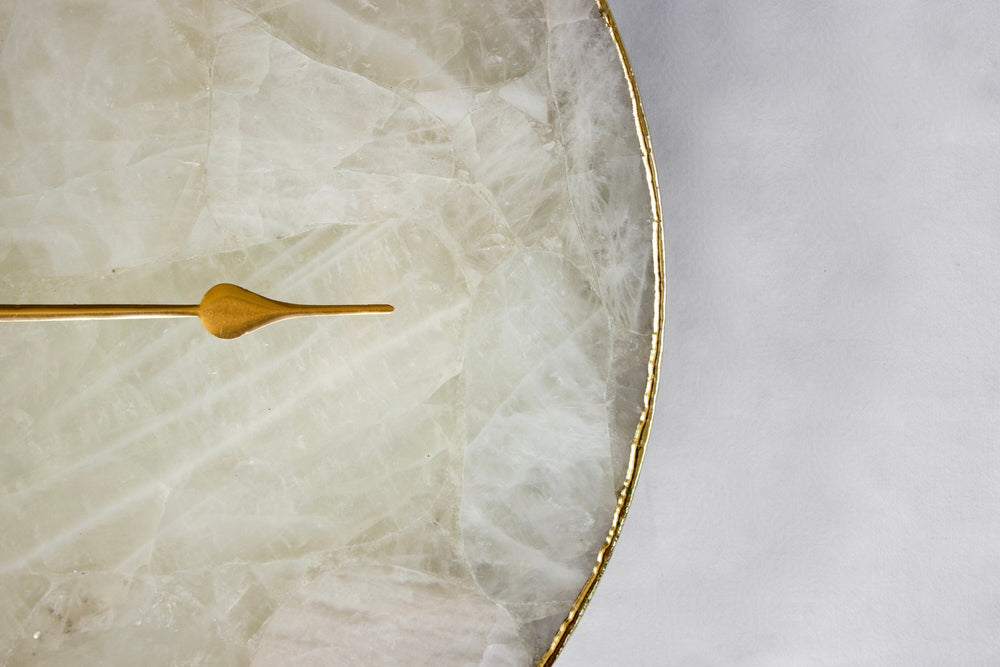 White Agate Round Wall Clock-2