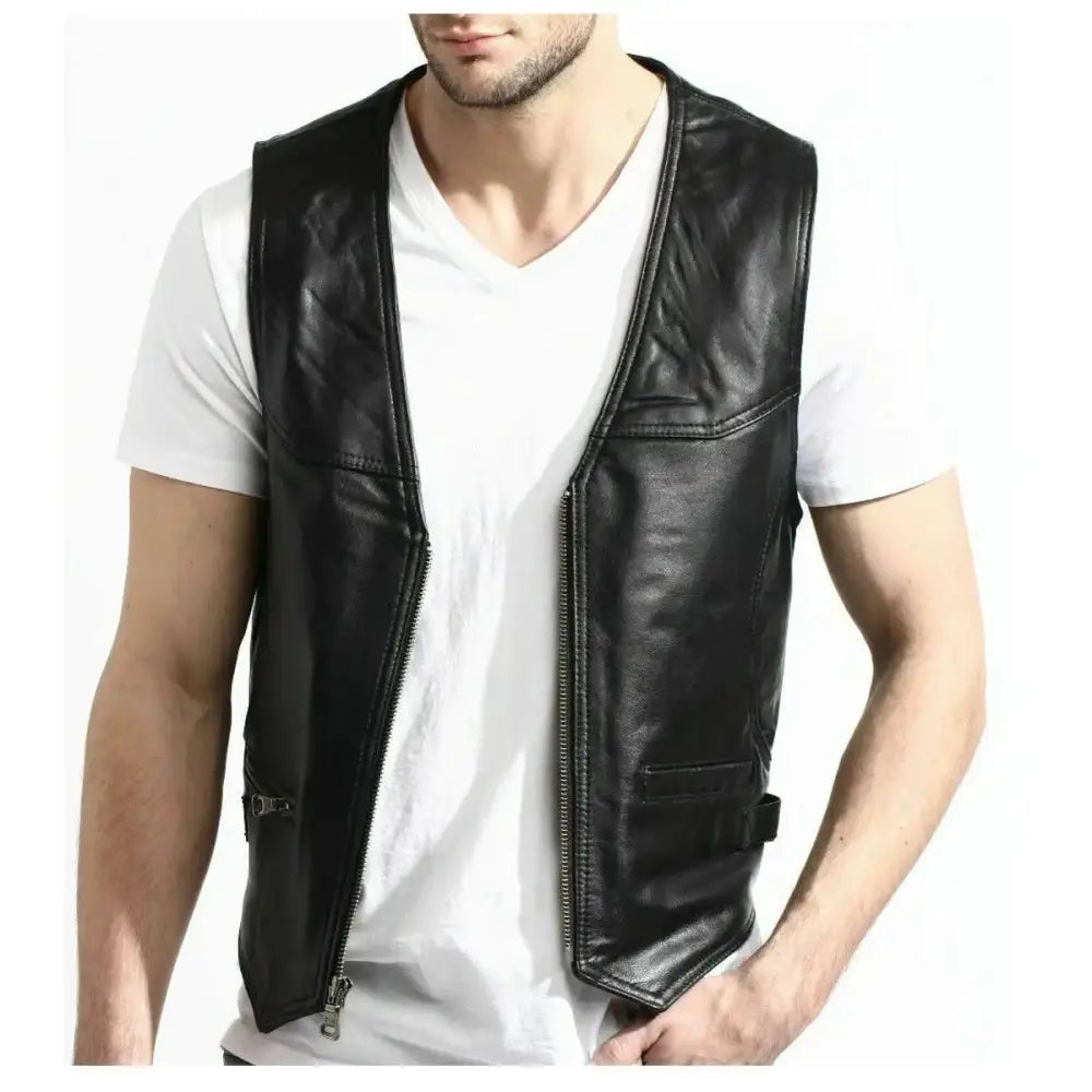 Men’s Leather Motorcycle Vest