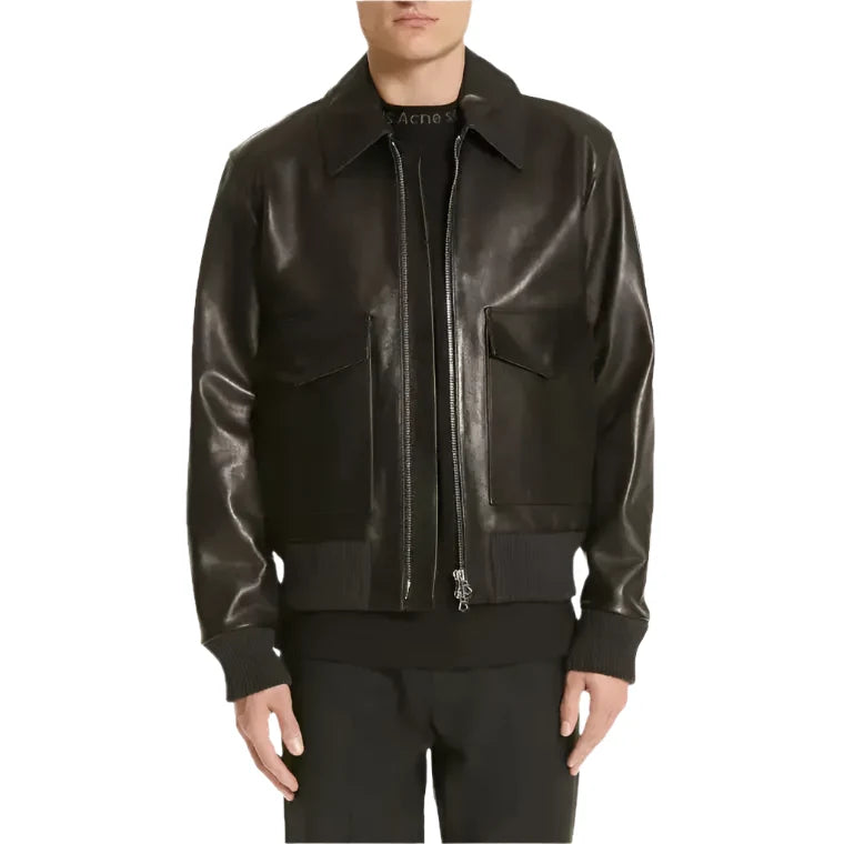 Men’s Classic Black Leather Jacket, picture 2 of 4