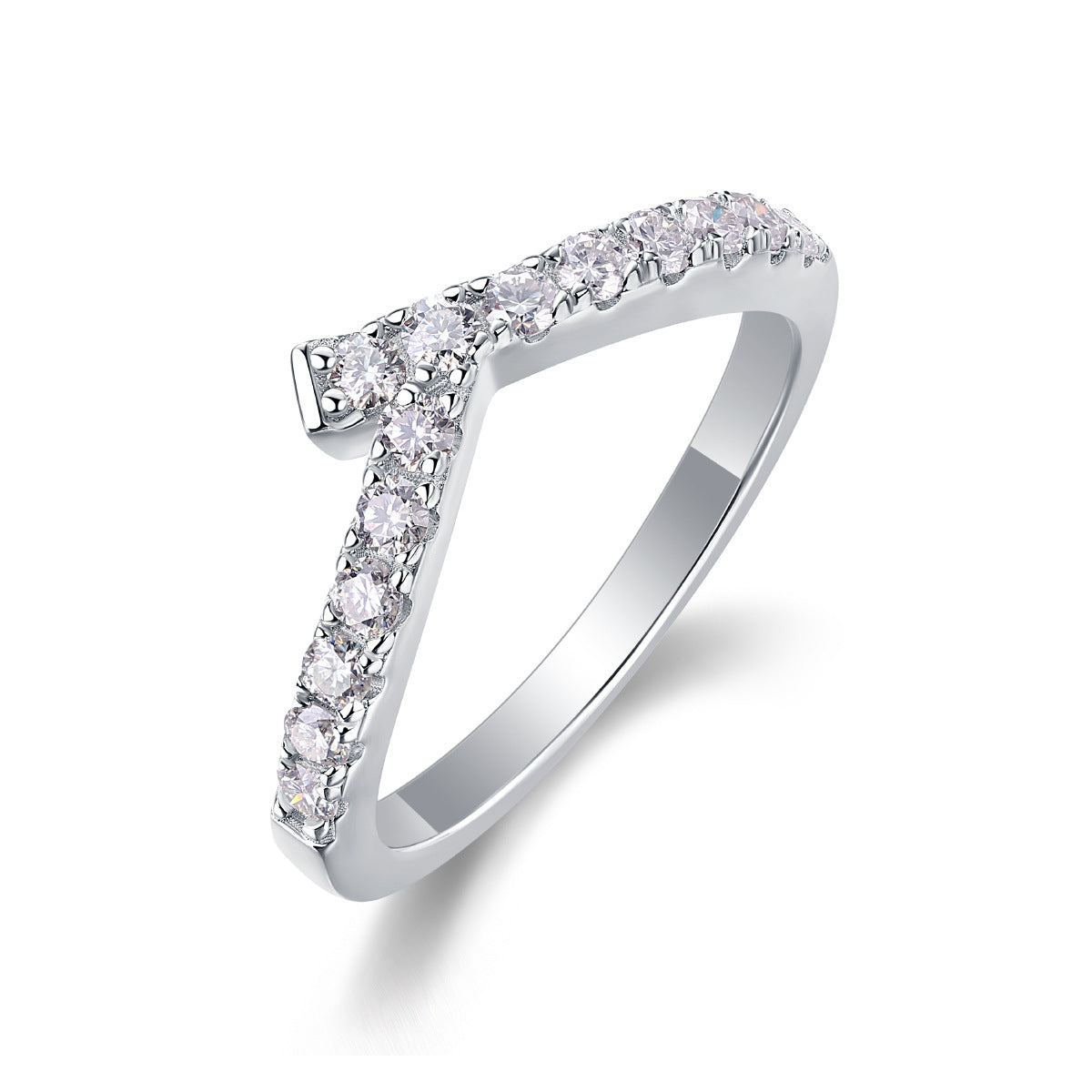 Moissanite Chevron Stacking Ring, picture 2 of 5