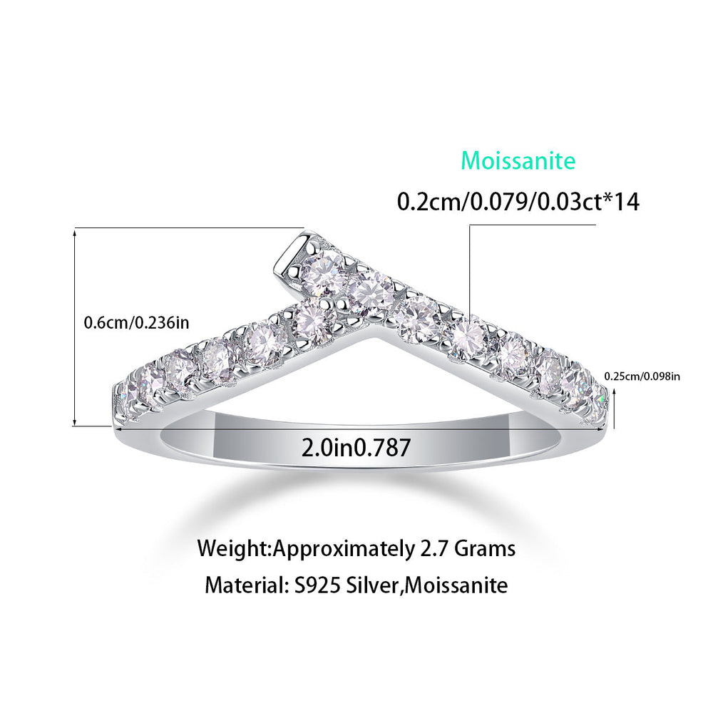 Moissanite Chevron Stacking Ring