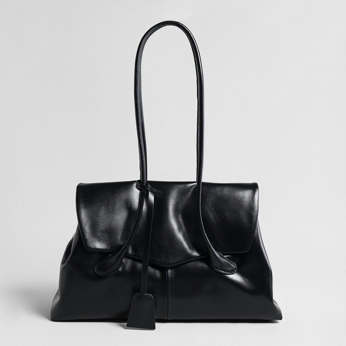 Oversized Leather Tote Bag with Knotted Handle, picture 6 of 7