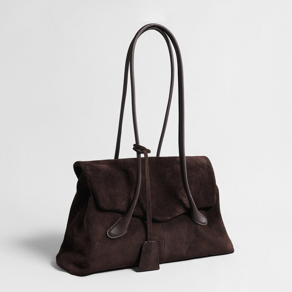 Oversized Leather Tote Bag with Knotted Handle