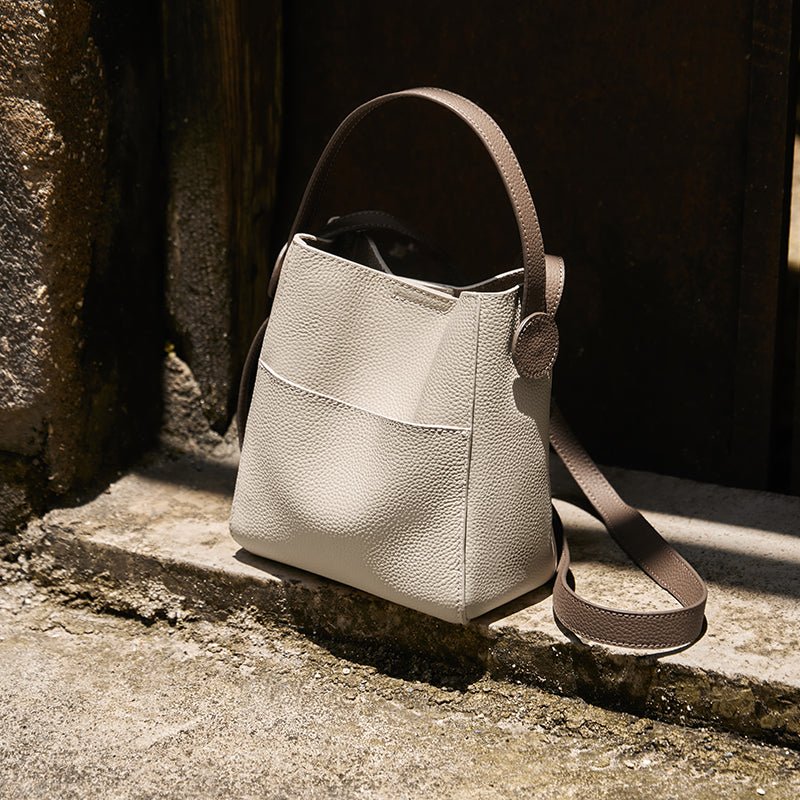 Pebbled Leather Bucket Bag, picture 5 of 8