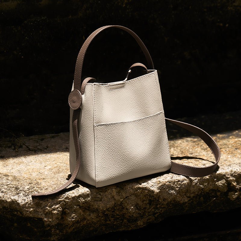 Pebbled Leather Bucket Bag, picture 6 of 8