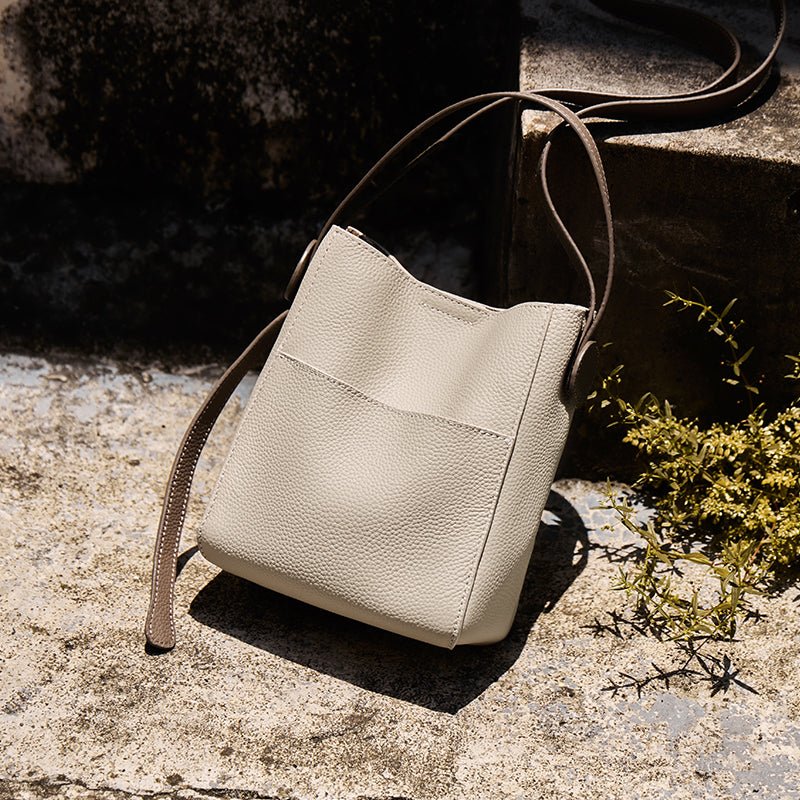 Pebbled Leather Bucket Bag, picture 7 of 8