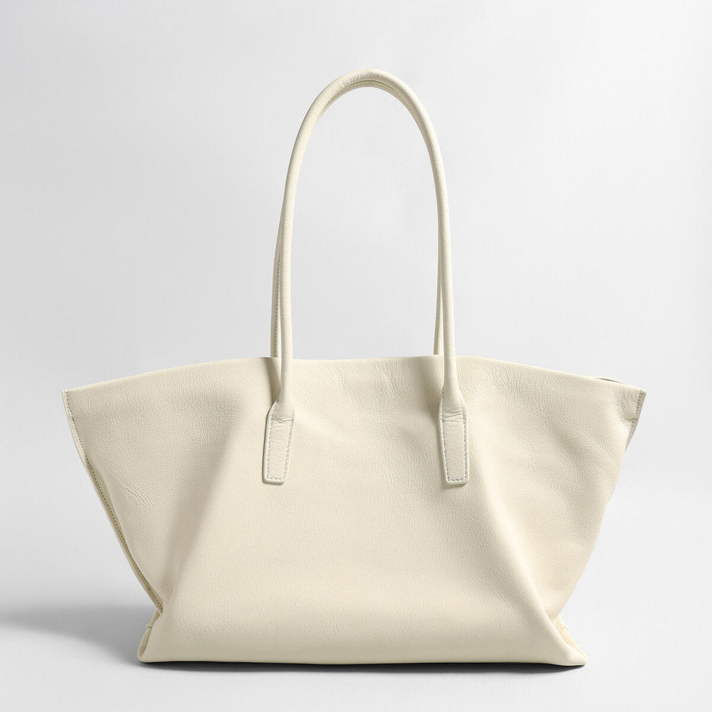 Pebbled Leather Wing Tote Bag