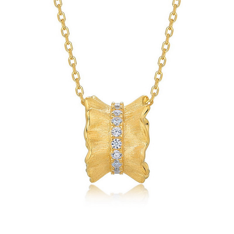 Zircon Barrel Pendant Necklace, picture 4 of 4