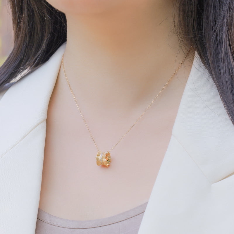 Zircon Barrel Pendant Necklace