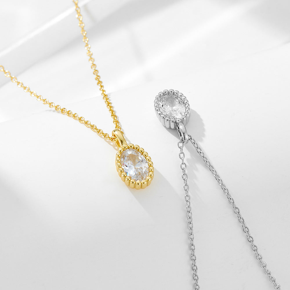 Oval Zircon Pendant Necklace, picture 4 of 4