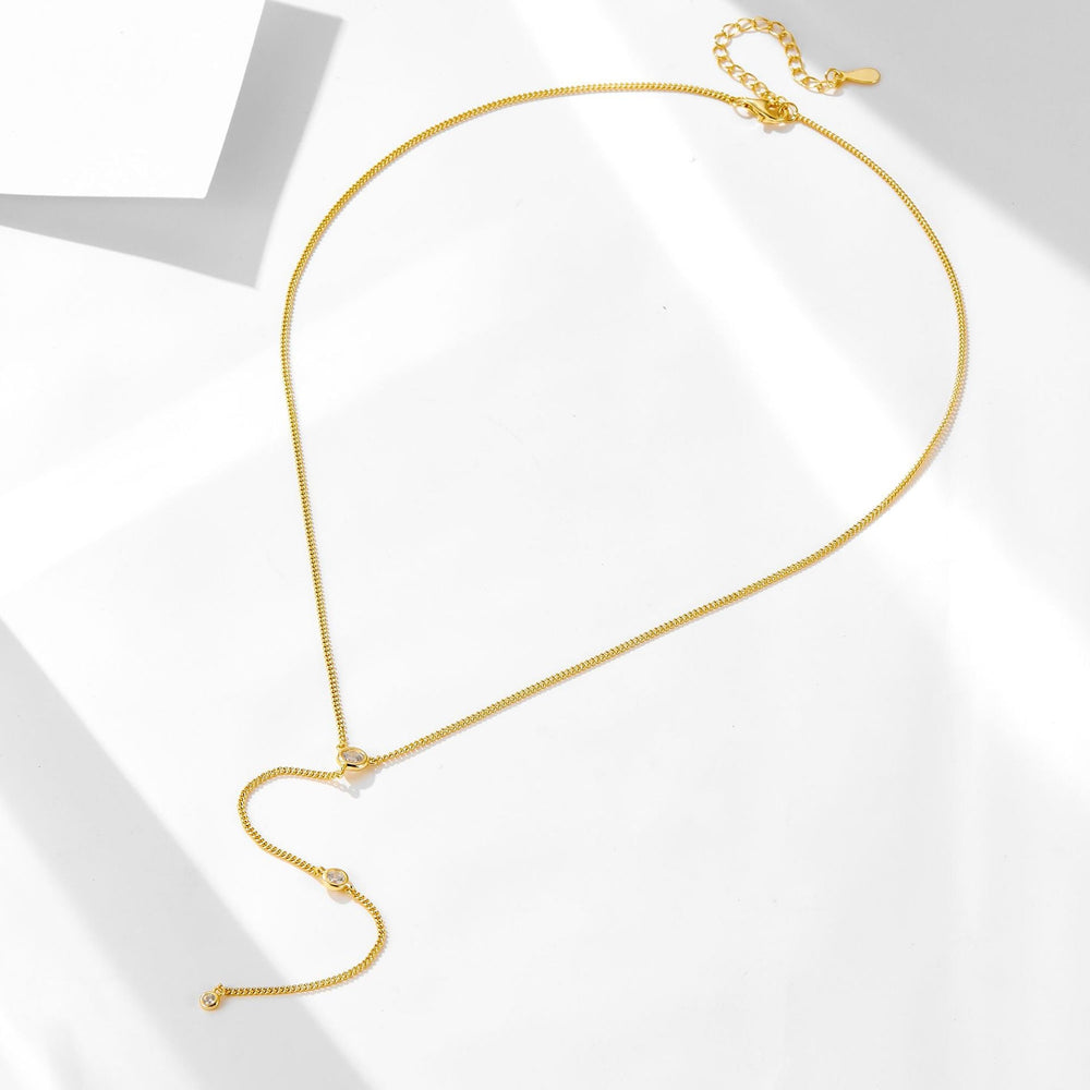 Cubic Zirconia Y-Lariat Necklace